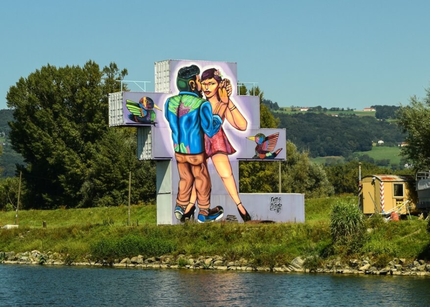Art in the harbor of Linz