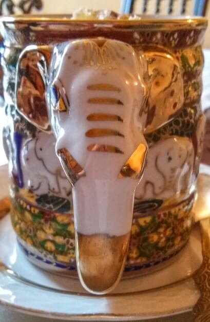 Hot chocolate in an elephant cup