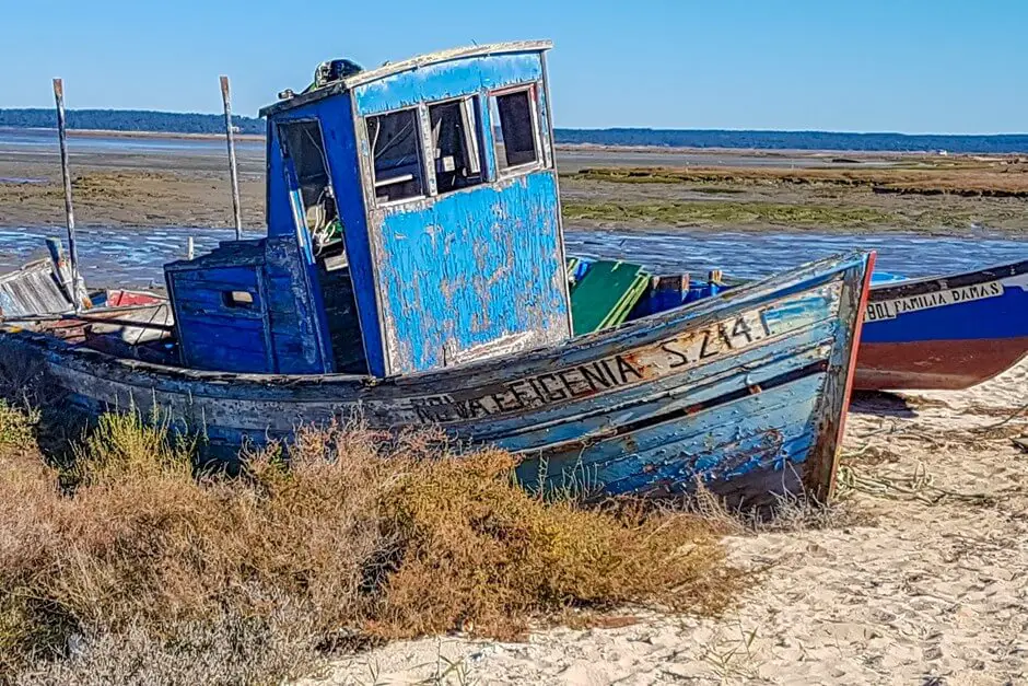 Discarded boats on the Alentejo coast