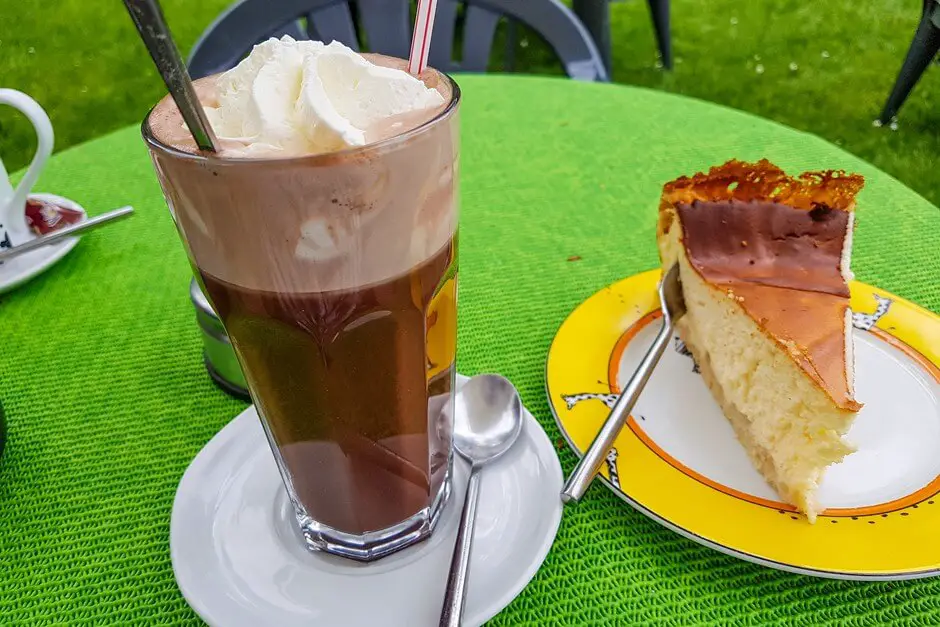 Hot chocolate with cream and amaretto in the restaurant Eifelhaus