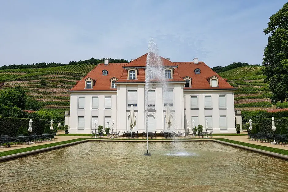 Garden view of Wackerbarth Castle,