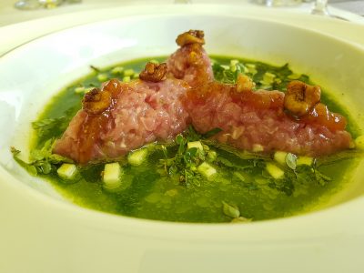 Veal tartare on vacation in Liechtenstein for connoisseurs