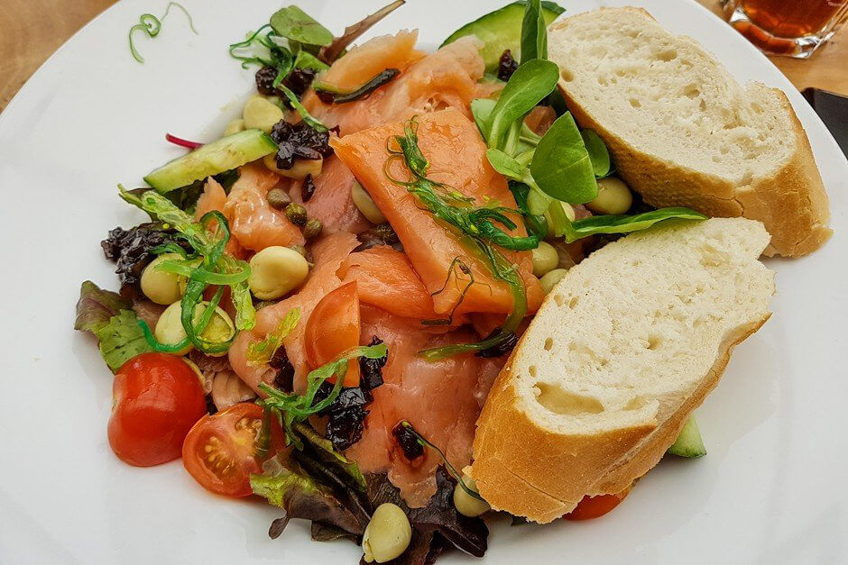 Salmon salad - there are also culinary sights of Texel