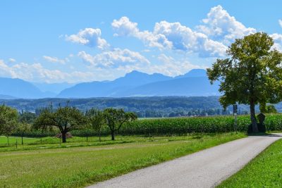 Discover Europe while traveling - view from Bicheln to the Chiemgau Alps