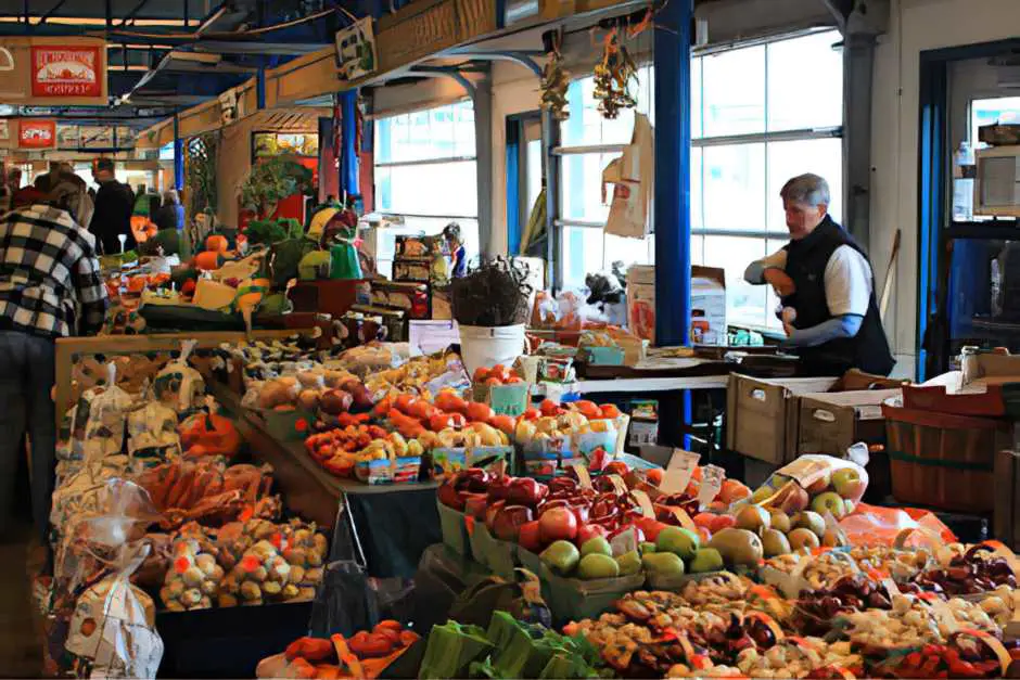 Fruit from the Ile d'Orleans at the farmers market in Quebec