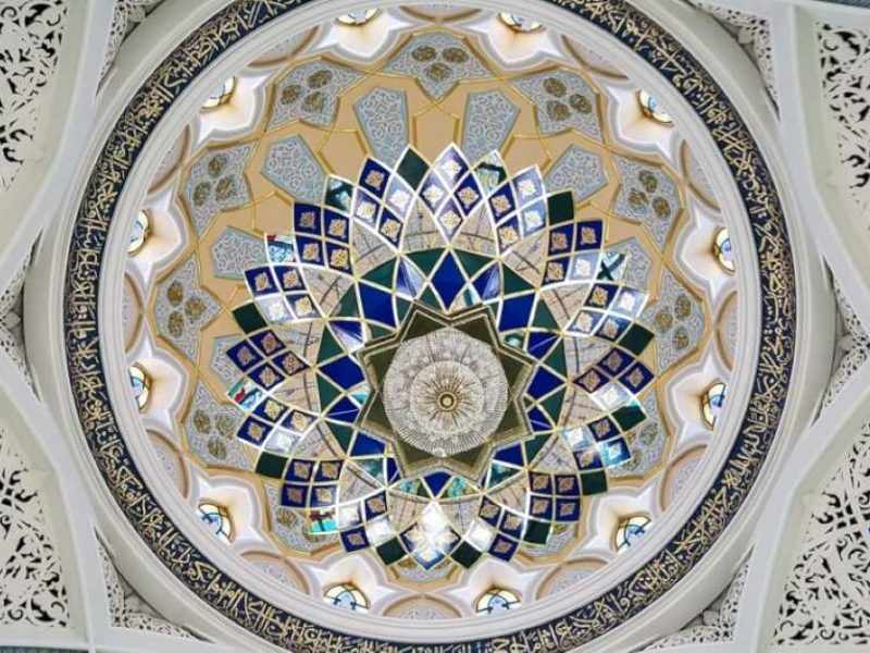 Ceiling in the prayer room of the Kul Sharif mosque in Kazan