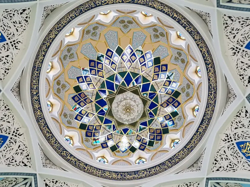 Ceiling in the prayer room of the Kul Sharif mosque in Kazan