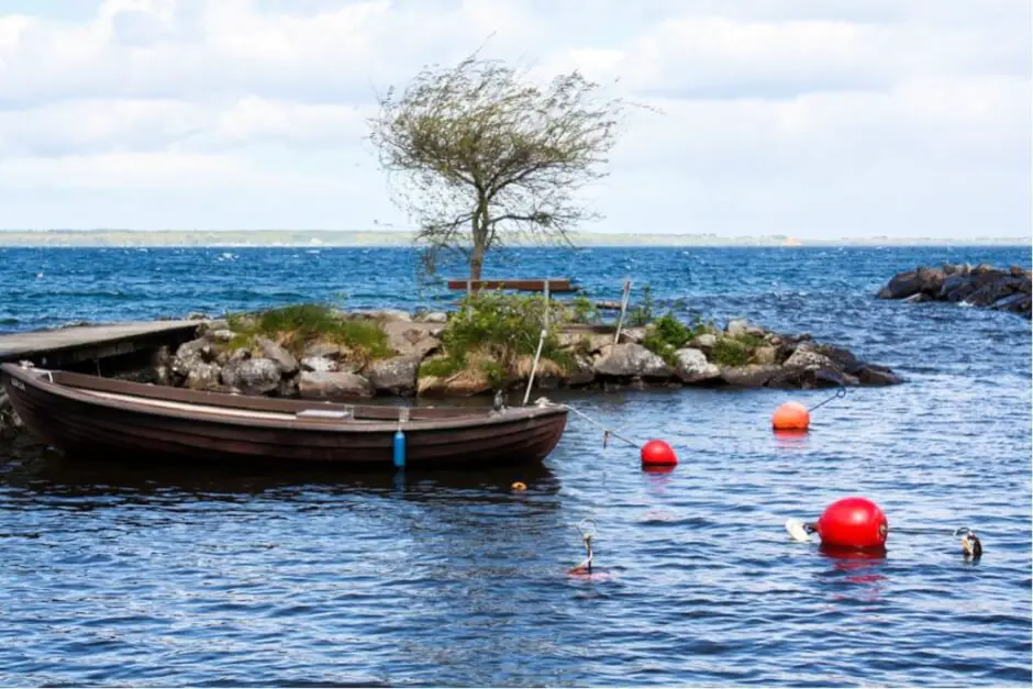 Windy day at Lake Vättern in Smaland, Sweden