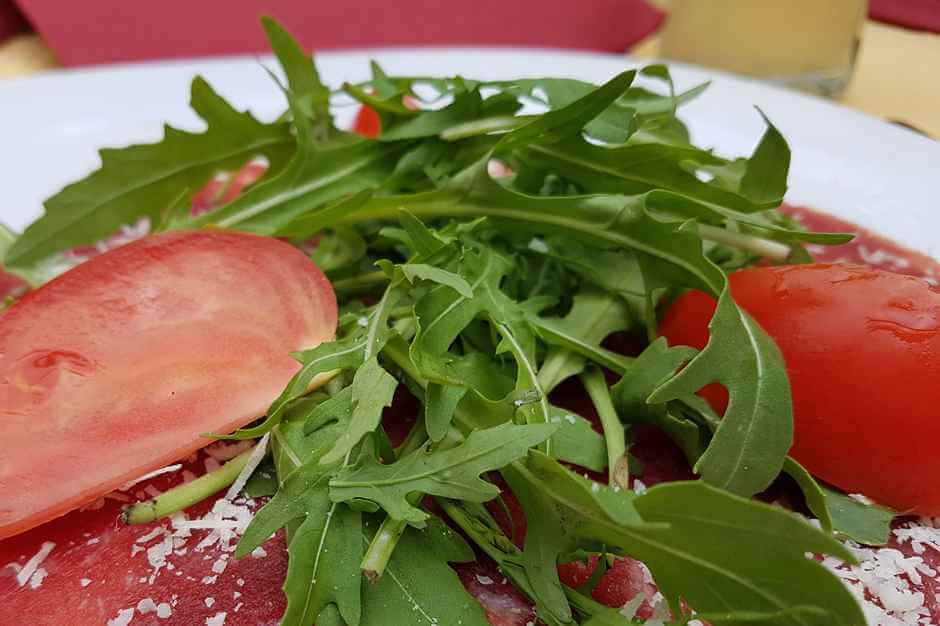 Ham with salad