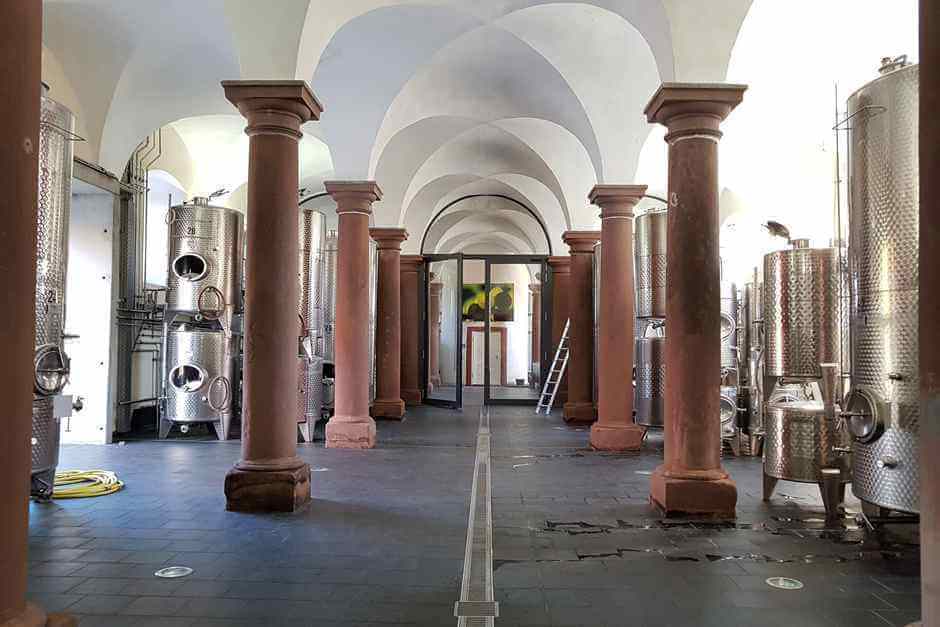 Vaulted cellar in the royal stables of Löwenstein Castle in Kleinheubach