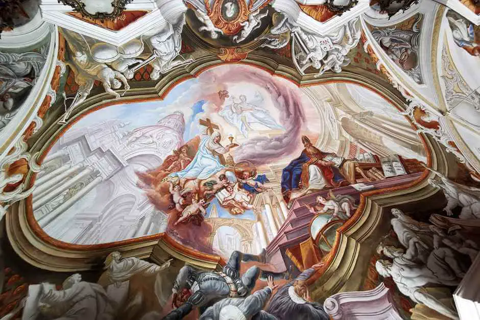 Ceiling painting in the Abbey Library