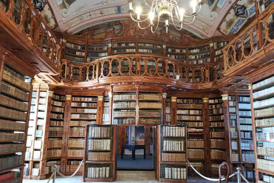 In the Abbey Library in the Schlägl Abbey in the Bohemian Forest in the Mühlviertel