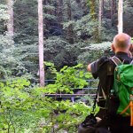 Petar hiking through the Pesenbachtal with a light hiking backpack