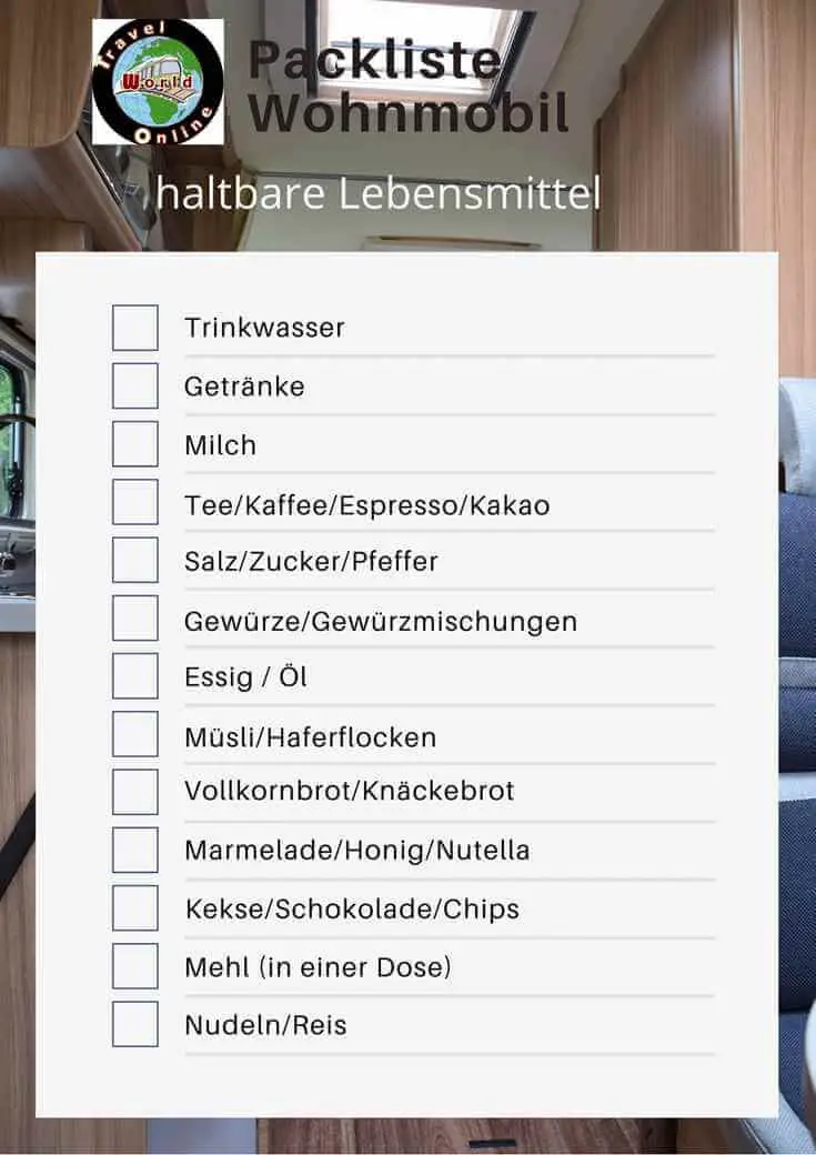 Packliste Wohnmobil
