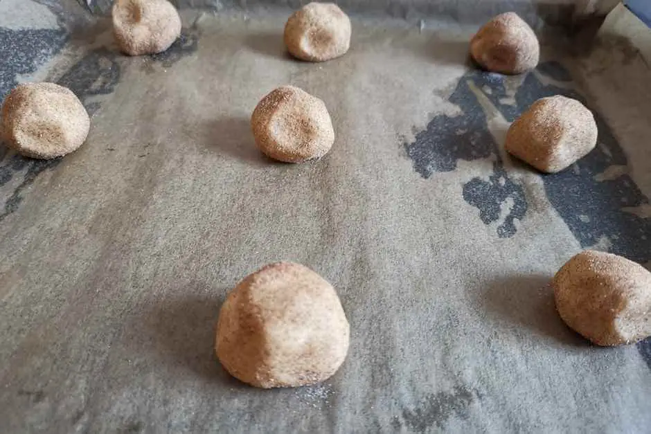 Snickerdoodle on the baking sheet