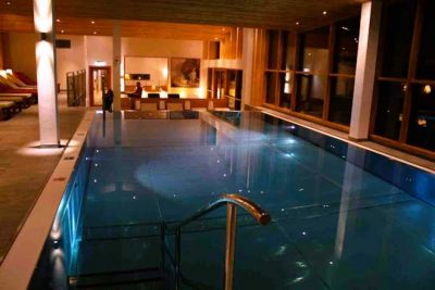 The indoor pool in the Sky Spa of the Erzherzog Johann Hotel in Bad Aussee