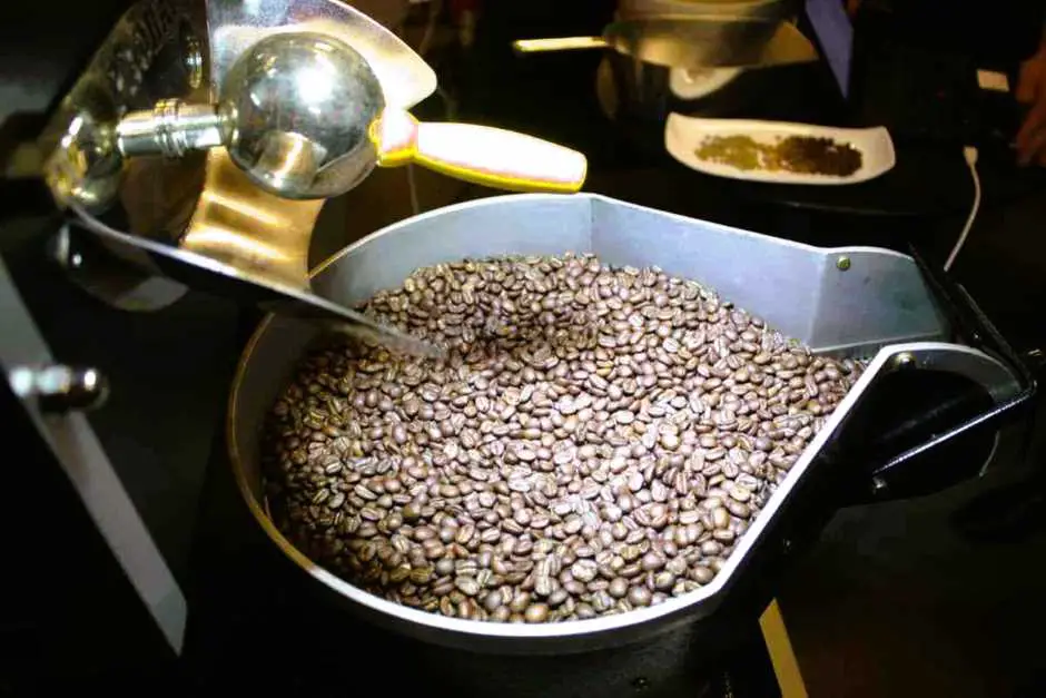 Here the coffee beans are roasted