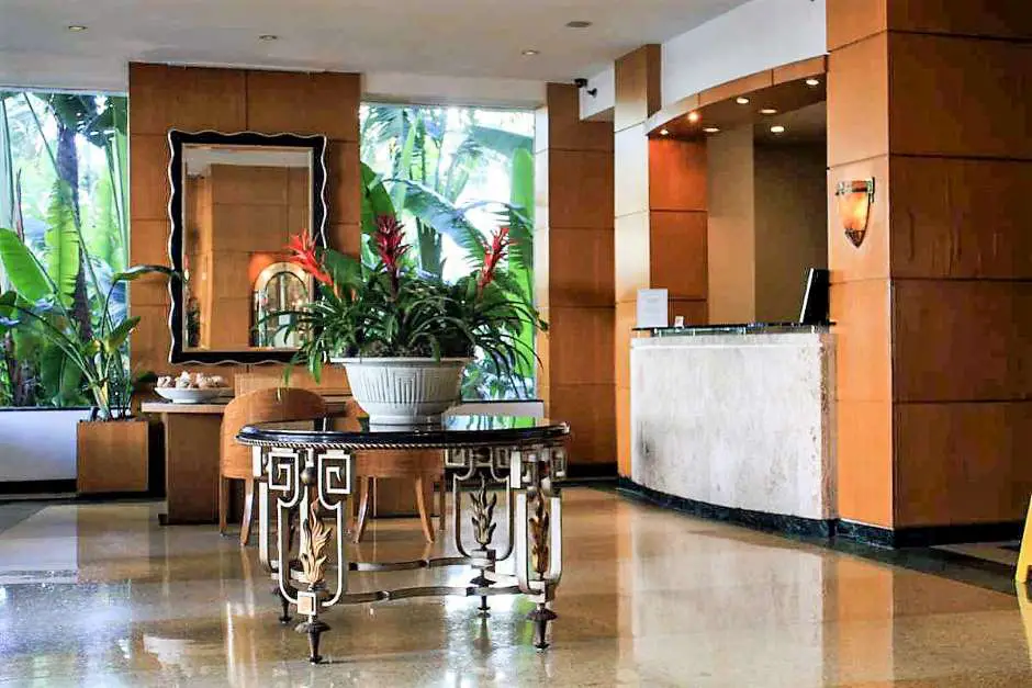 Hotel reception in the Miami Art Deco District
