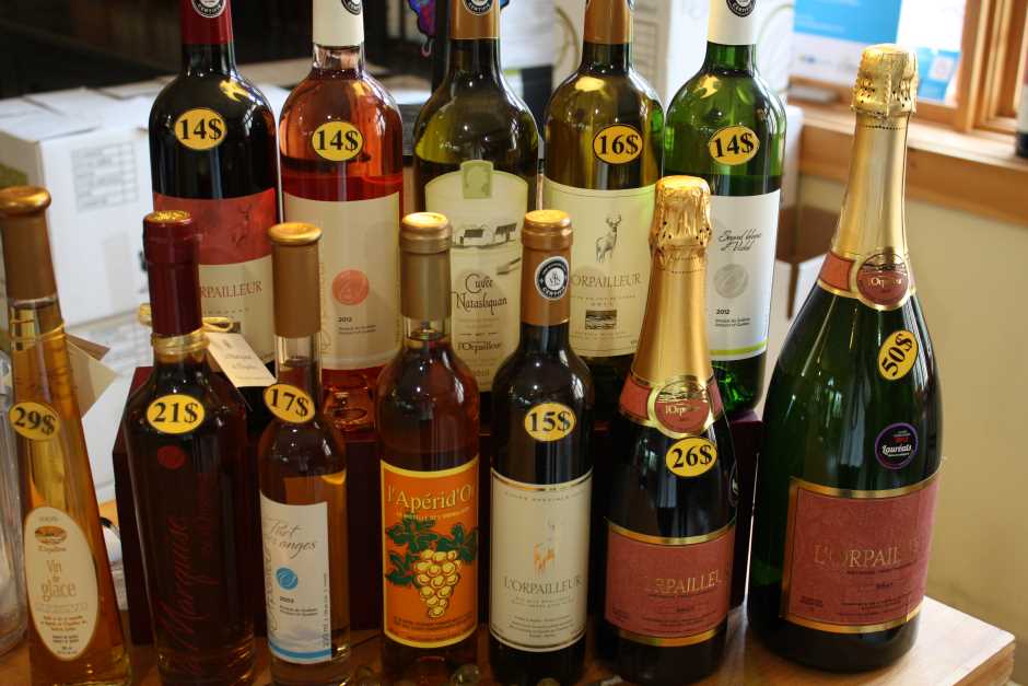 Wines from Canada's wine regions in the Eastern Townships