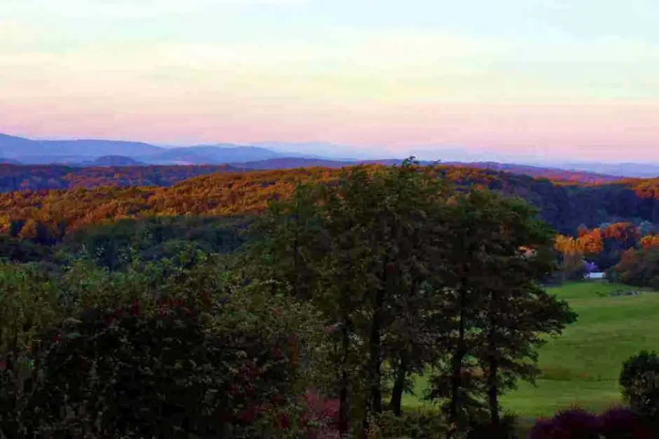 Wienerwald from the Berghotel Tulbingerkogel in Mauerbach near Vienna