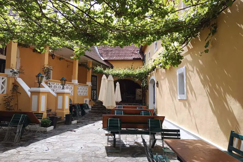 Vine arbor in the monastery courtyard