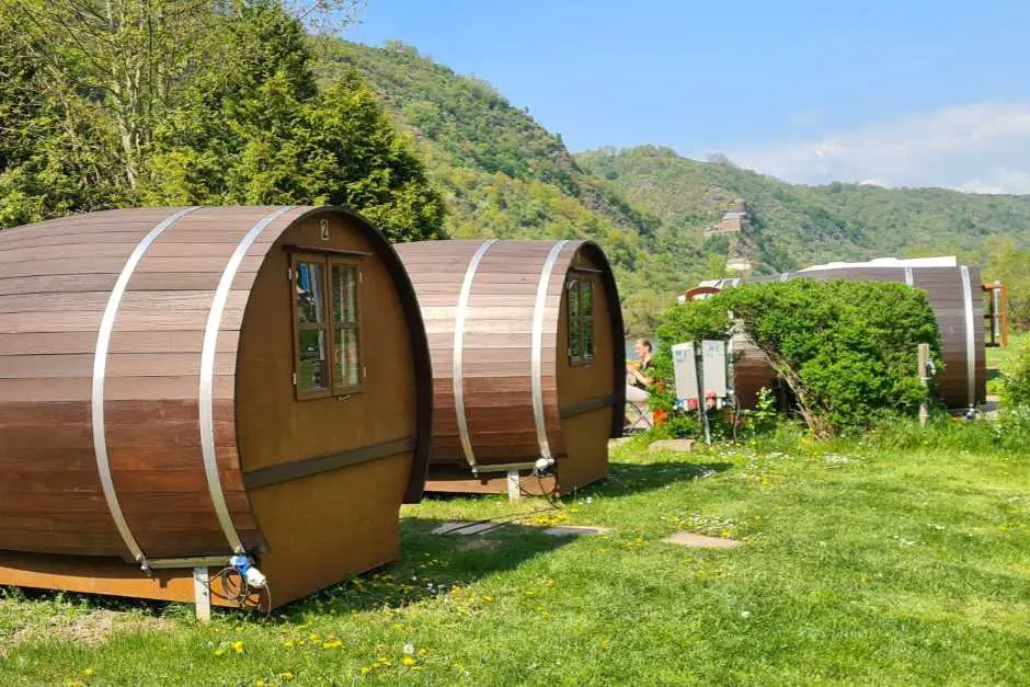 Wine barrel in Campingpark Burgen