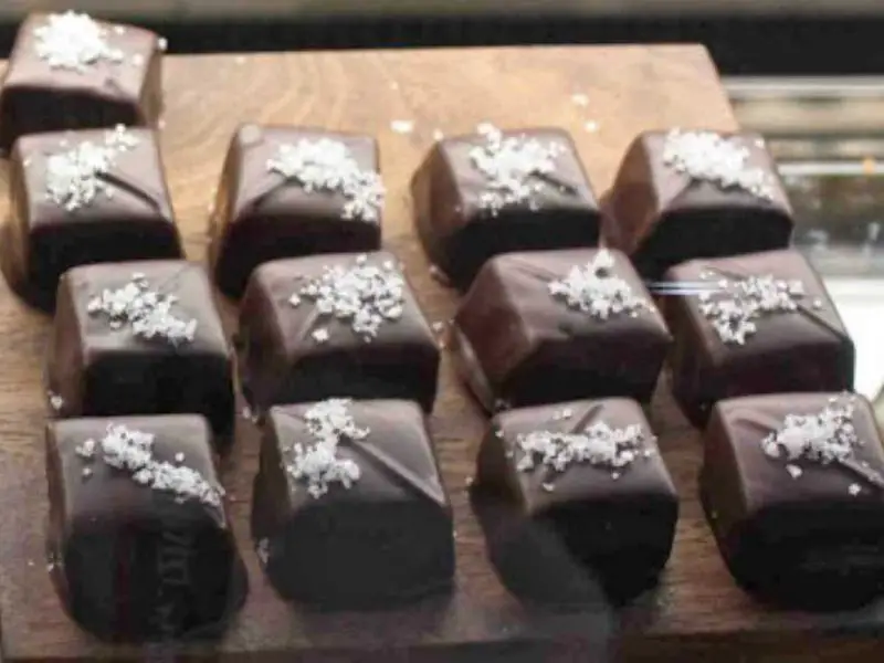 Chocolate with crystal salt