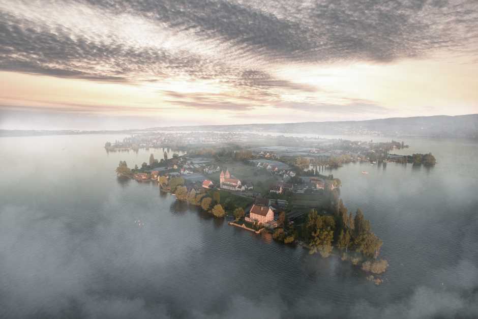 The island of Reichenau on Lake Constance