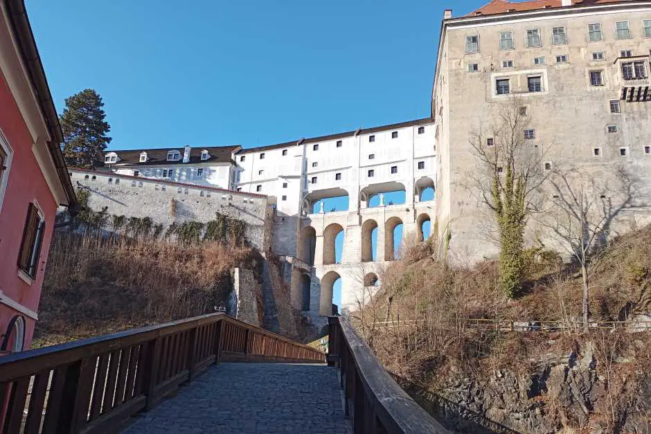 Die Mantelbrücke von Cesky Krumlov