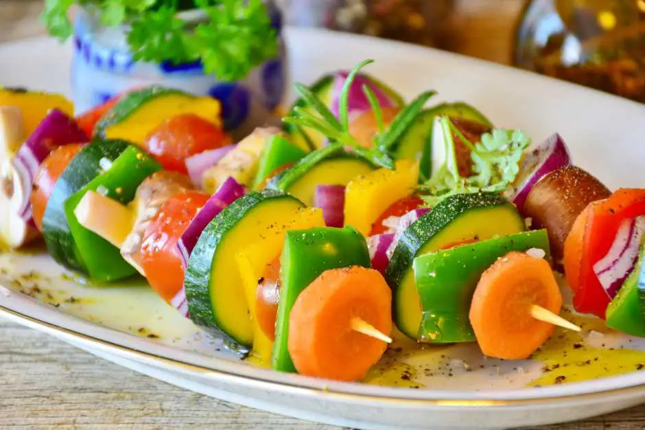 Grilling vegetables on the gas grill