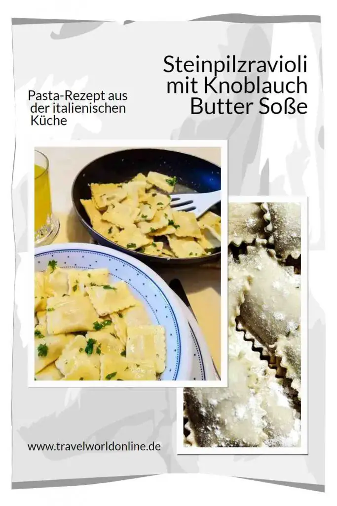 Porcini mushroom ravioli with garlic butter sauce. Remember the mushroom ravioli recipe.