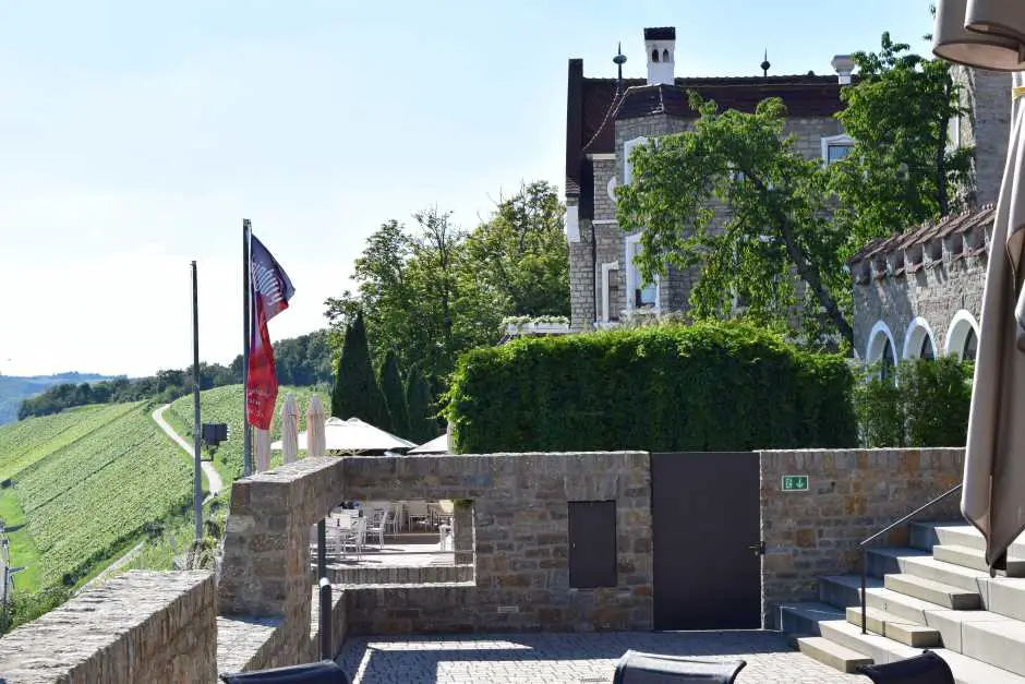 Blick vom Schlosshotel Steinburg auf die Würzburg Weinwanderung am Stein