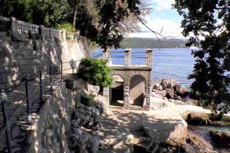 Bathing area on the Opatija beach promenade