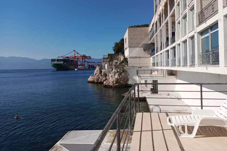 Bathing platform at Hotel Jadran in Rijeka