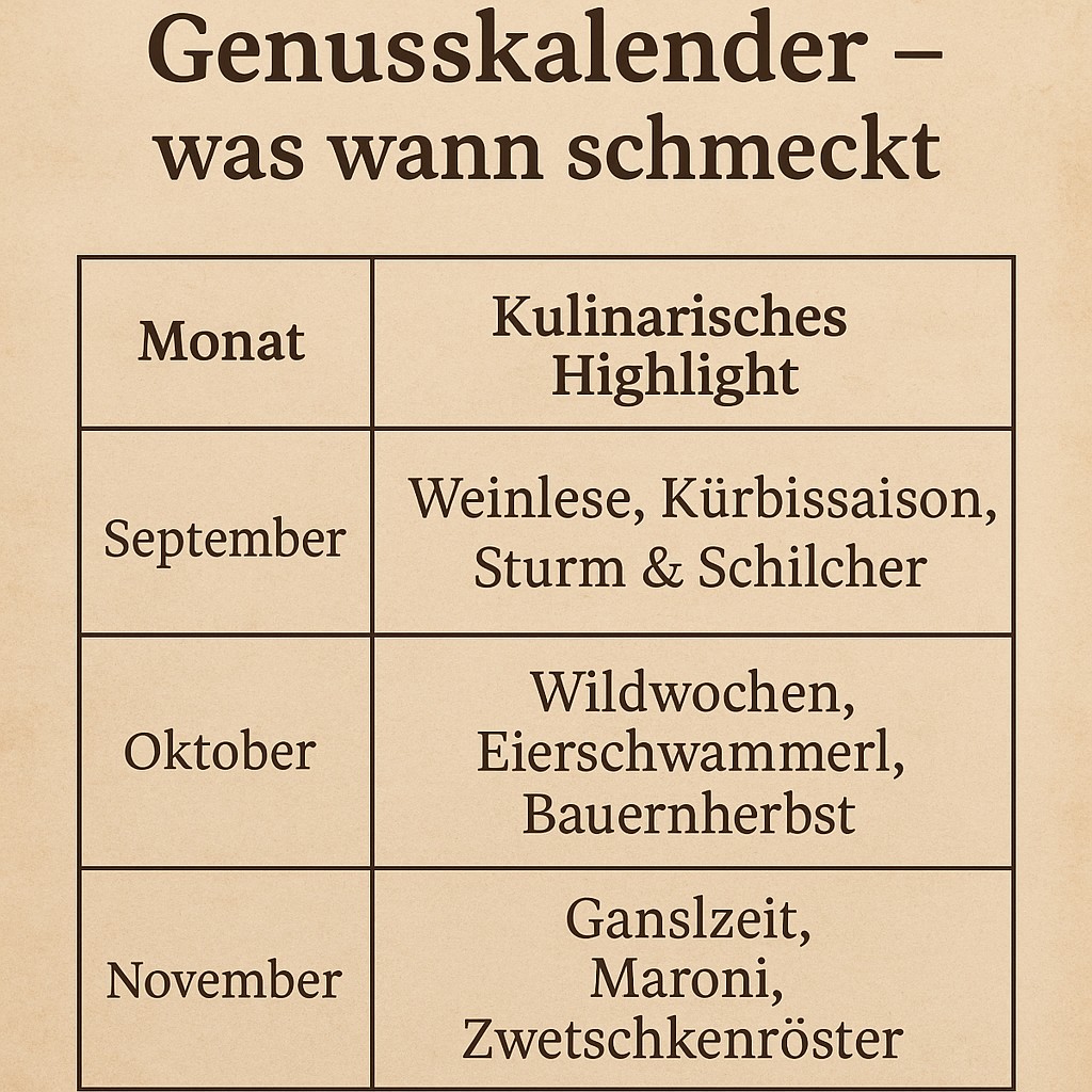 Genusskalender Österreich