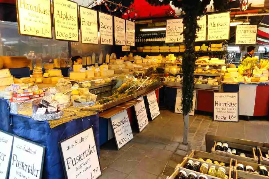 Die Genießerroute von München ins Allgäu startet am Viktualienmarkt