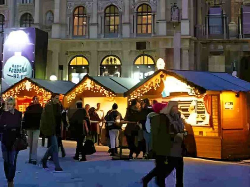 Stall at one of the Christmas markets in Vienna