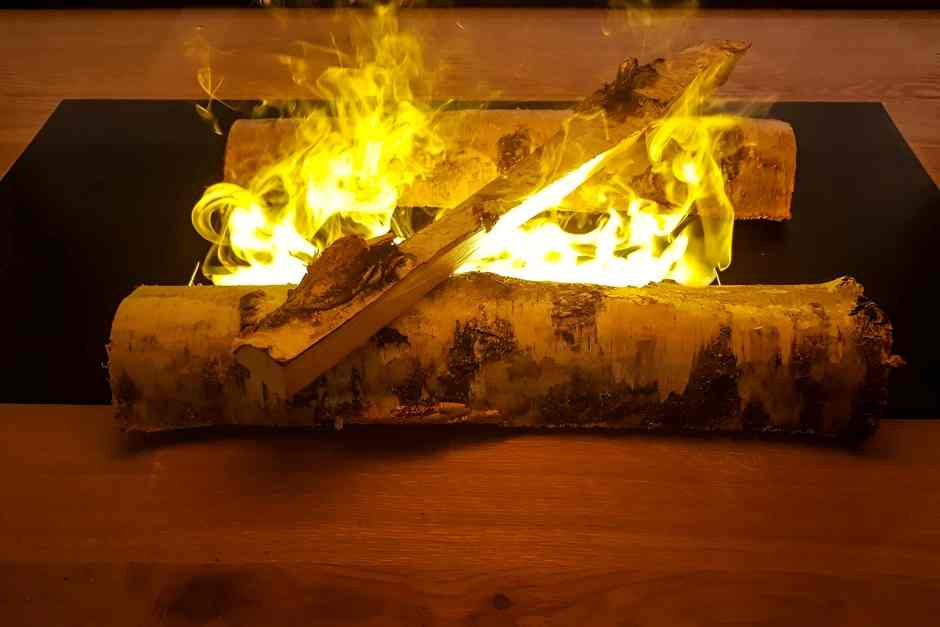 Ein Feuer im Kamin sorgt für Winter Wellness