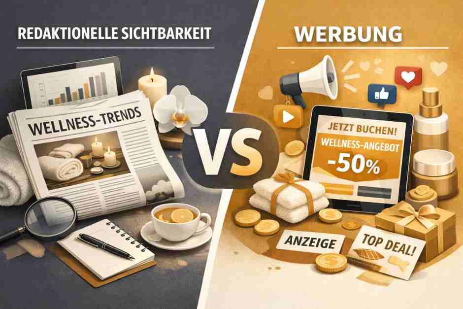 Redaktionelle Sichtbarkeit vs. Werbung im Wellnessmarkt